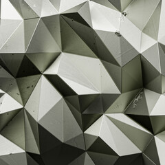 3D rendering of silver color  triangle polygonal