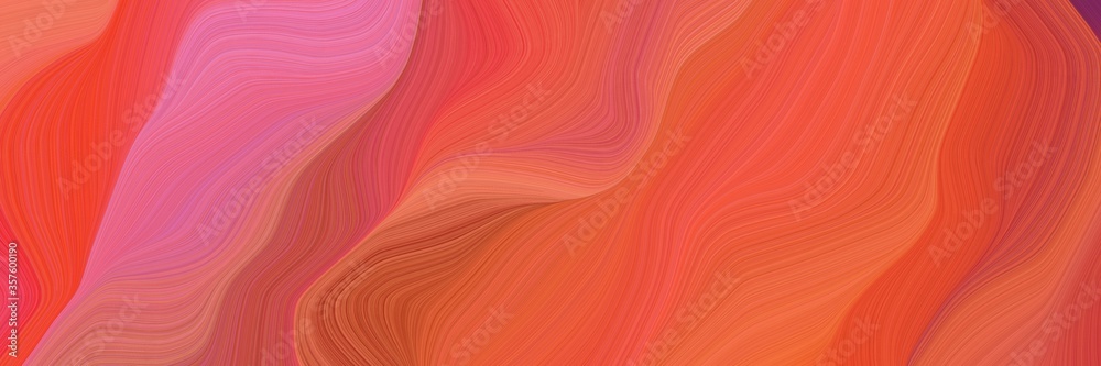 Aufkleber modern soft swirl waves background illustration with tomato, pale violet red and salmon color