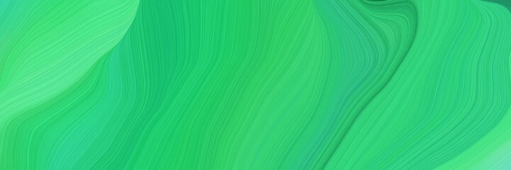 modern waves background design with medium sea green, pastel green and medium aqua marine color