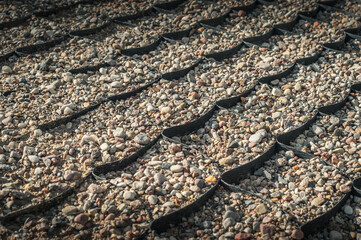 Background of decorative gravel construction
