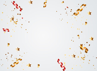 Abstract  Blurred Decorative Party background with xmas confetti, anniversary template for birthday gifts, congratulations. Vector Illustration