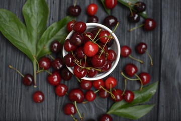 cherries in a bowl