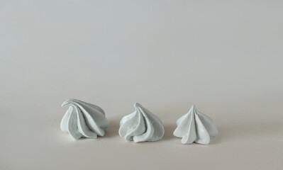 three blue meringues 