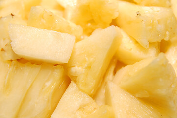 Sweet yellow pineapple fruit slice