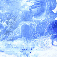 Abstract arctic blue paint monotypy. Vector background