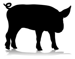 A pig silhouette farm animal graphic