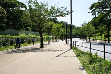 Running the road in Tokyo.