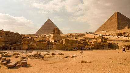 The Great Sphinx of Giza and the pyramids in Egypt