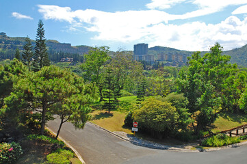Tagaytay Highlands asphalt curve road in Tagaytay, Cavite, Philippines