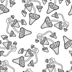 Vector seamless pattern with abstract mushrooms