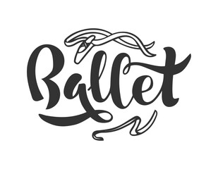 Ballet vector text, hand drawn lettering
