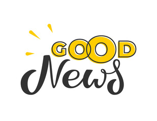 Good news vector hand drawn lettering