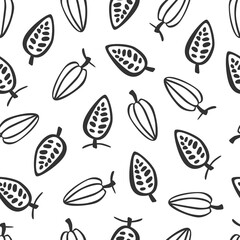 Vector seamless pattern with chocolate tree fruits
