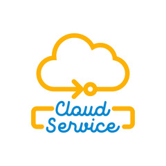 cloud storage service logo isolated on white background. vector illustration