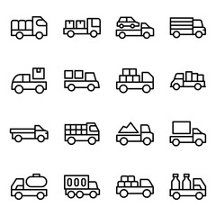 Parcel Delivery Line Icons Pack 