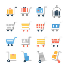 Shopping Cart Flat Icons Pack 