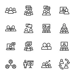 Business Communication Line Icons Pack 