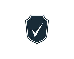 Shield Check Mark Icon Vector Logo Template Illustration Design