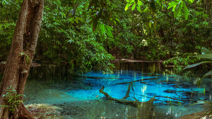 Natural crystal blue water, Emerald pool