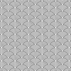 japan style seamless pattern fan round