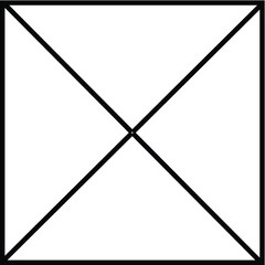 square with triangles inside icon, e mail envelope with letter