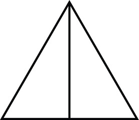 triangle in half vector illustration of a black and white background
