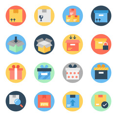 Packages Flat Rounded Icons Pack