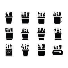 Office Supplies Glyph Icons Pack