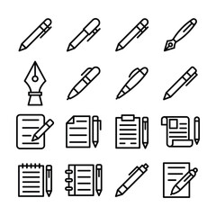 Pack Of Stationery Line Icons 