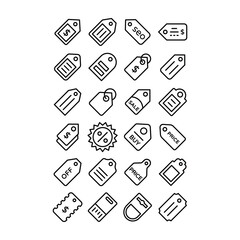 Sale Tag Line Icons Pack