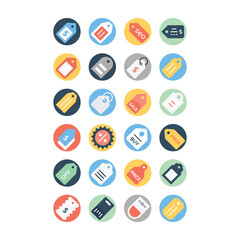 Discount Tag Flat Rounded Icons 