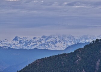 Fototapeta na wymiar Himalayan mountains in the snow