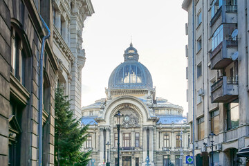 BUCHAREST, ROMANIA - August 28, 2017: street view of downtown in Bucharest, Romanian