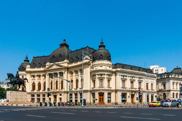 BUCHAREST, ROMANIA - August 28, 2017: street view of downtown in Bucharest, Romanian