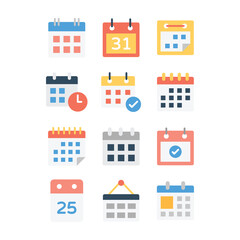 Table Calendar Flat Vectors Pack 