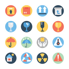 
Fragile Delivery Flat Rounded Icons 