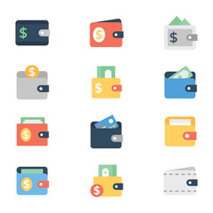 
Digital Wallet Flat Icons Pack 
