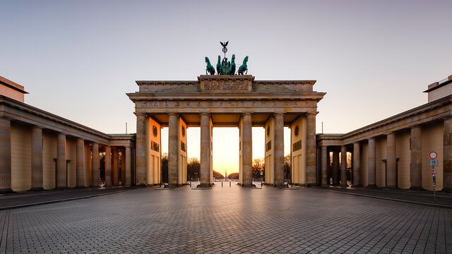 Berlin Brandenburg Gate sunset view