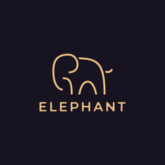 cool luxury abstract elephant logo template, line art style logo