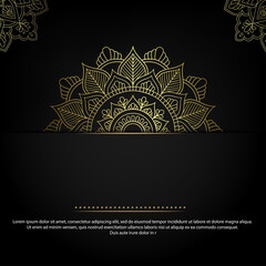 Luxury gold mandala ornate background for wedding invitation, book cover