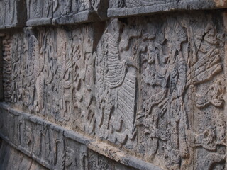 Wall carving, Mexican temple
