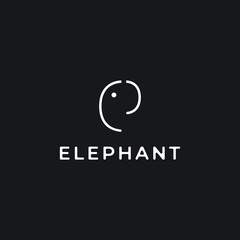 Fototapeta premium cool abstract elephant head logo template, line art style logo