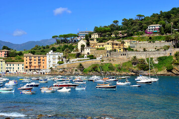 Sestri Levante, Genova, Liguria, Italia-Baia del Silenzio. L'incantevole Baia del Silenzio, una...