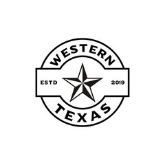 Vintage Retro Western Country Emblem Texas Logo design vector