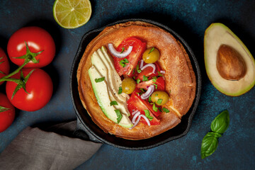 savory dutch baby  pancake with vegetables