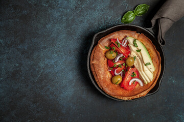 savory dutch baby  pancake with vegetables