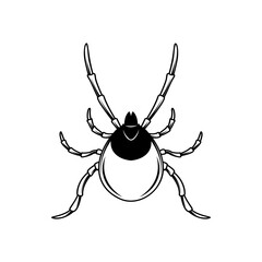 Illustration of mite in engraving style. Design element for infographic, emblem, sign, poster, car, banner.