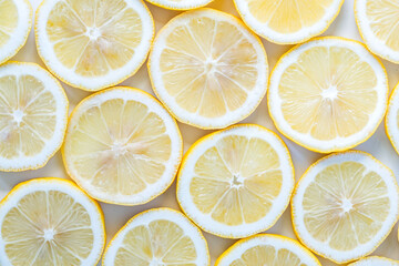 Fototapeta na wymiar Collection of fresh yellow lemons slice isolated on white background.