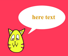cute cat illustration. text your message