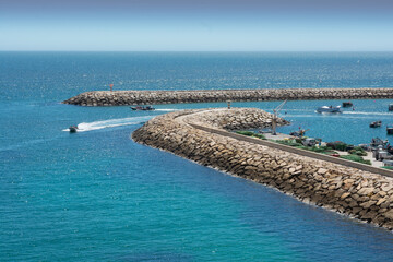 Harbor of shelter for boats in albufeira, Algarve, Portugal